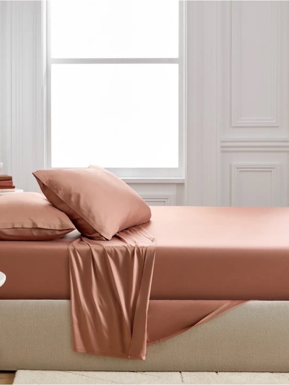 NEW Quince Bamboo Flat Sheet and 2 Pillowcases, Queen (Clay)